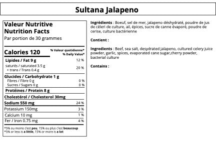 Sultana Saucisson Sec de Boeuf: Jalapeno