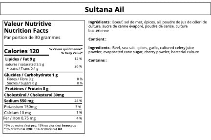 Sultana Saucisson Sec de Boeuf: Ail